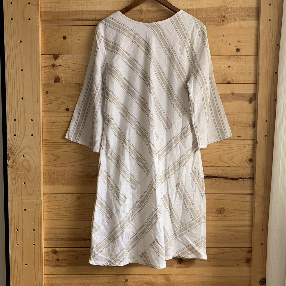 Soft Surroundings Women's Dress Large Linen Blend Beach Summer Midi - Picture 7 of 9